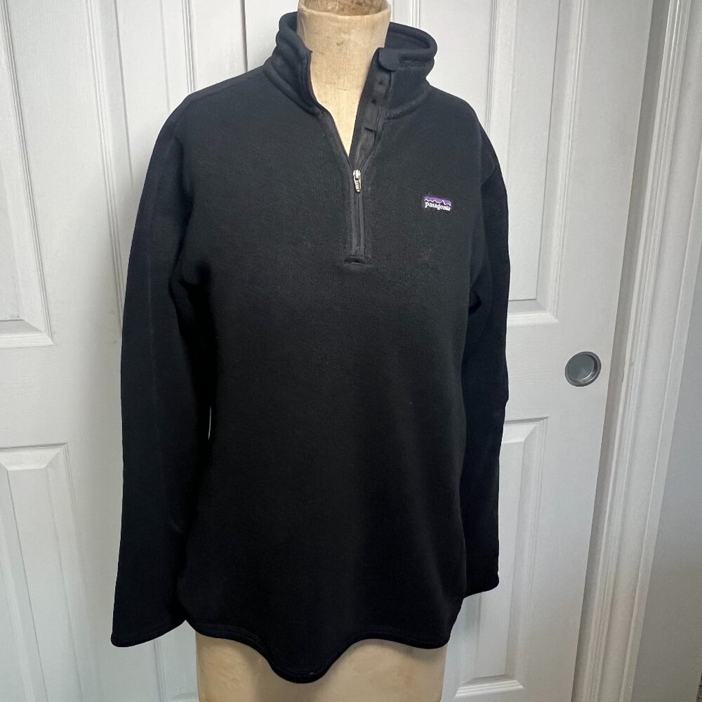 Patagonia Women's Fitted Better Sweater 1/4-Zip Fleece Black Size L.